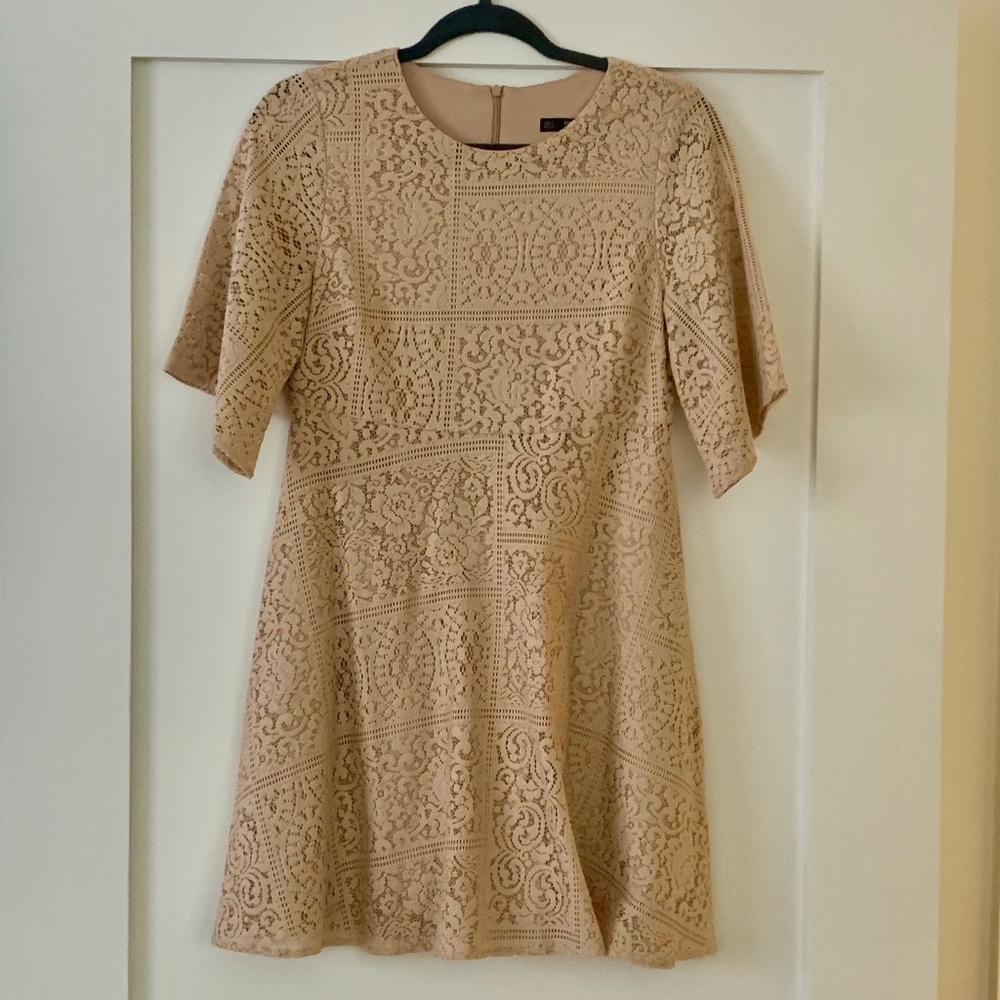 Zara Beige lace mini dress/ Size S